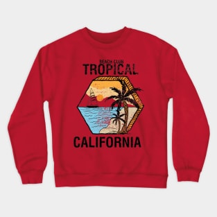 tropical California  Beach club Crewneck Sweatshirt